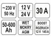 YATO Akkumulátor töltő 12-24 V / 30 A / 50-600 Ah