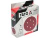 YATO Tépőzáras fíbertárcsa 150 mm / P180 6 lyukas (50 db/cs)
