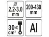 YATO Fűkasza damilfej 2,2-3,0 mm alumínium